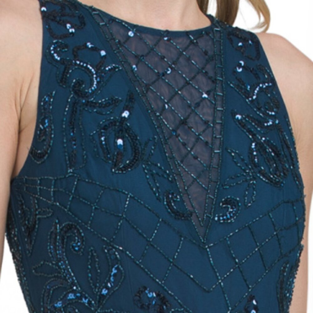 ADRIANNA PAPELL Sleeveless Beaded Gown - Picture 3 of 5